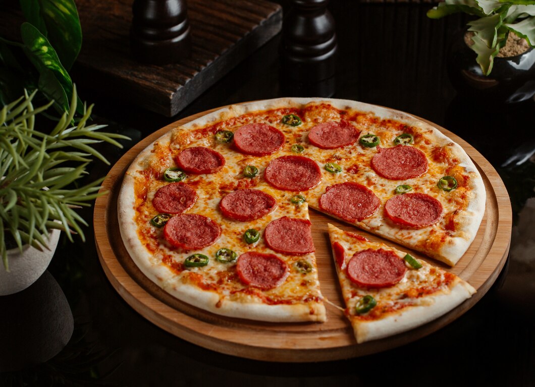 rebanada cortada clasica pizza pepperoni rollos pimiento verde 114579 1963